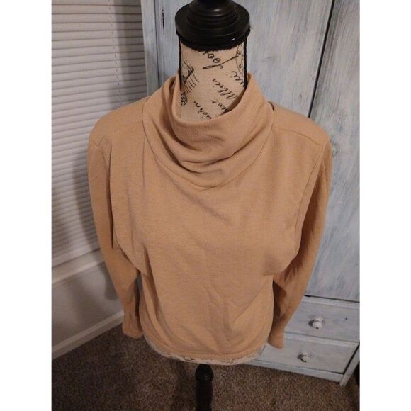 Zara Cowl Neck tie back top Size Md Camel Boho Y2K Feminine - Picture 5 of 11